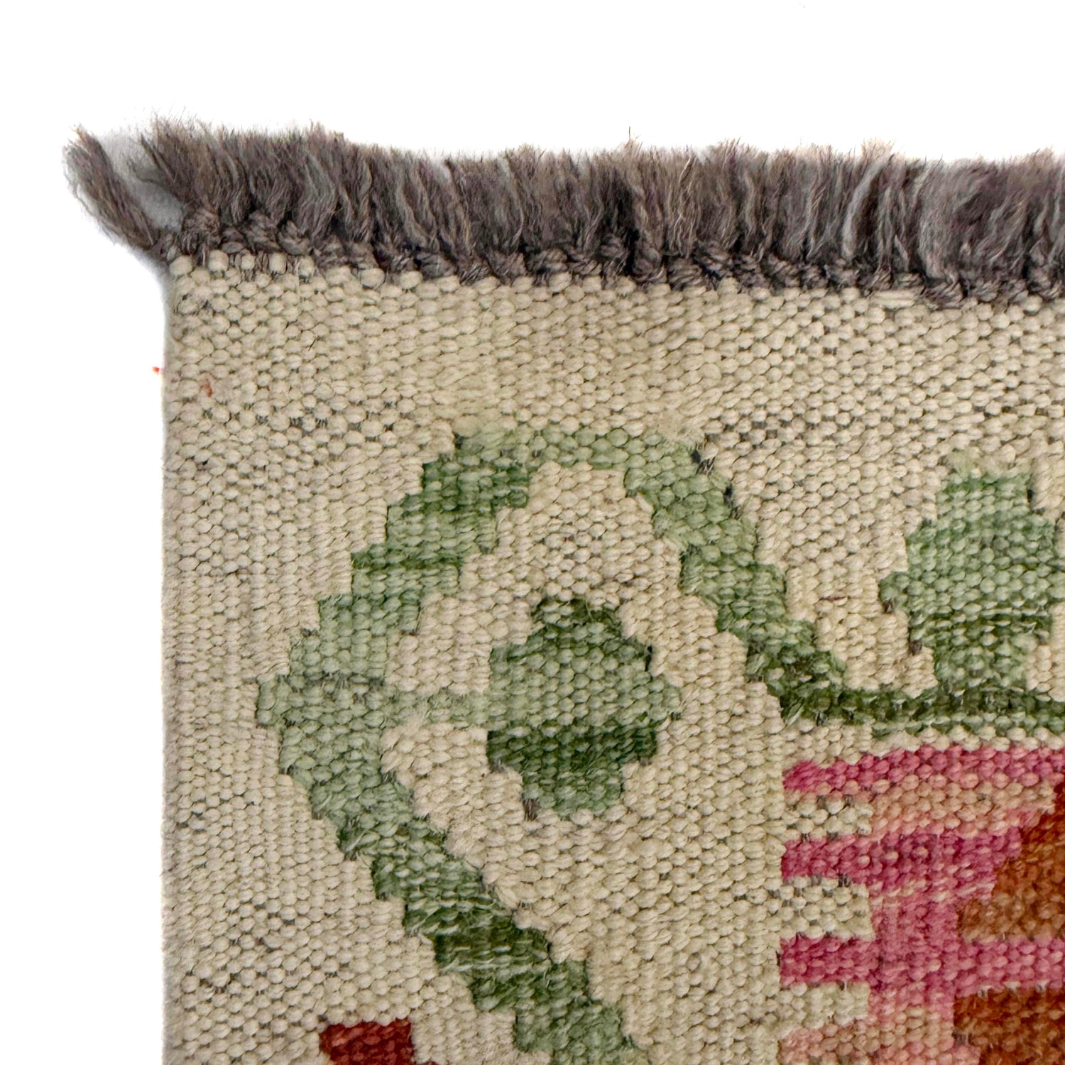 Multi Color ful Flat-Weave Wool Kilim 5' 2" x 6' 9" ft / 158 x 206 cm - No. Y39145