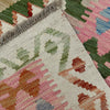 Multi Color ful Flat-Weave Wool Kilim 5' 2" x 6' 9" ft / 158 x 206 cm - No. Y39145