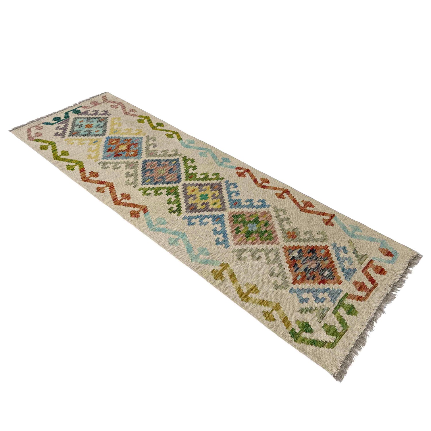 Hand Knotted Flatweave Kilim Runner 1' 11" x 5' 8" ft / 58 x 172 cm - No. Y39150
