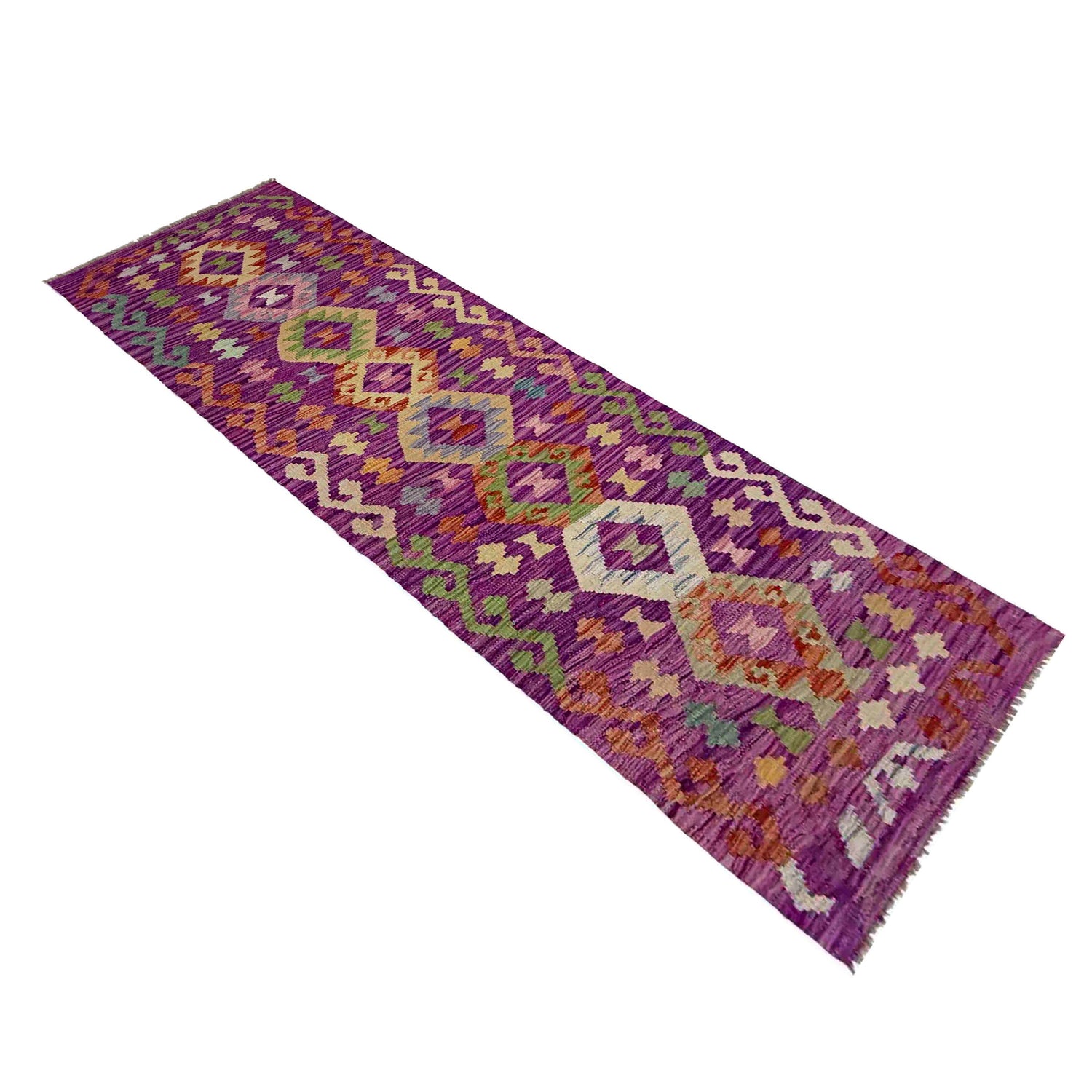 Handmade Turkish Design Wool Kilim Runner 2' 3" x 7' 9" ft / 68 x 235 cm - No. Y39153