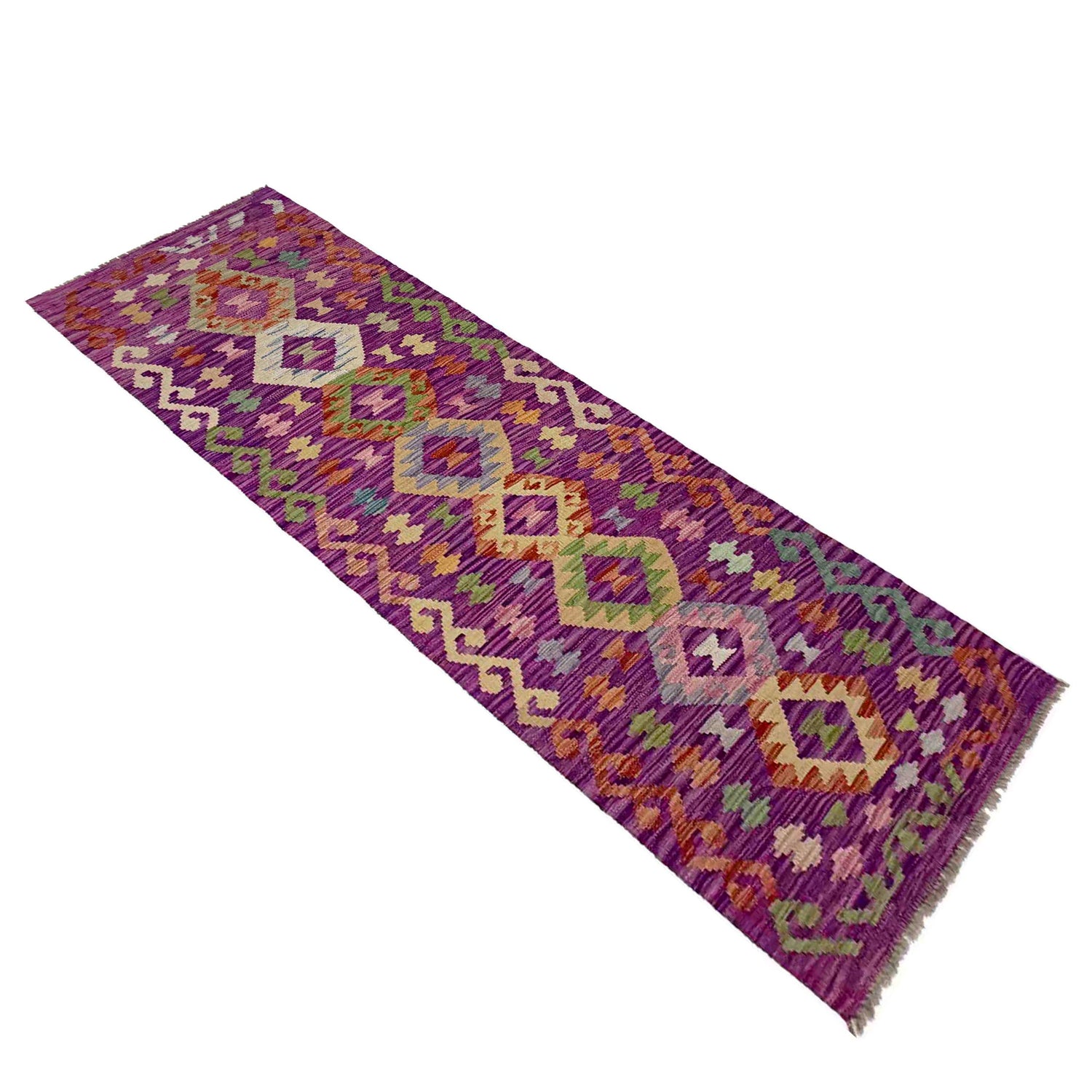 Handmade Turkish Design Wool Kilim Runner 2' 3" x 7' 9" ft / 68 x 235 cm - No. Y39153