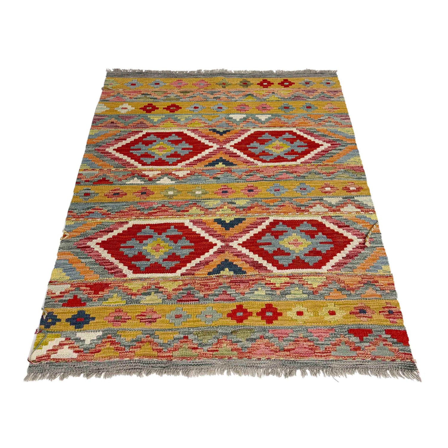 Small Size Chobi Kilim 3' 4" x 4' 9" ft / 102 x 146 cm - No. Y39159