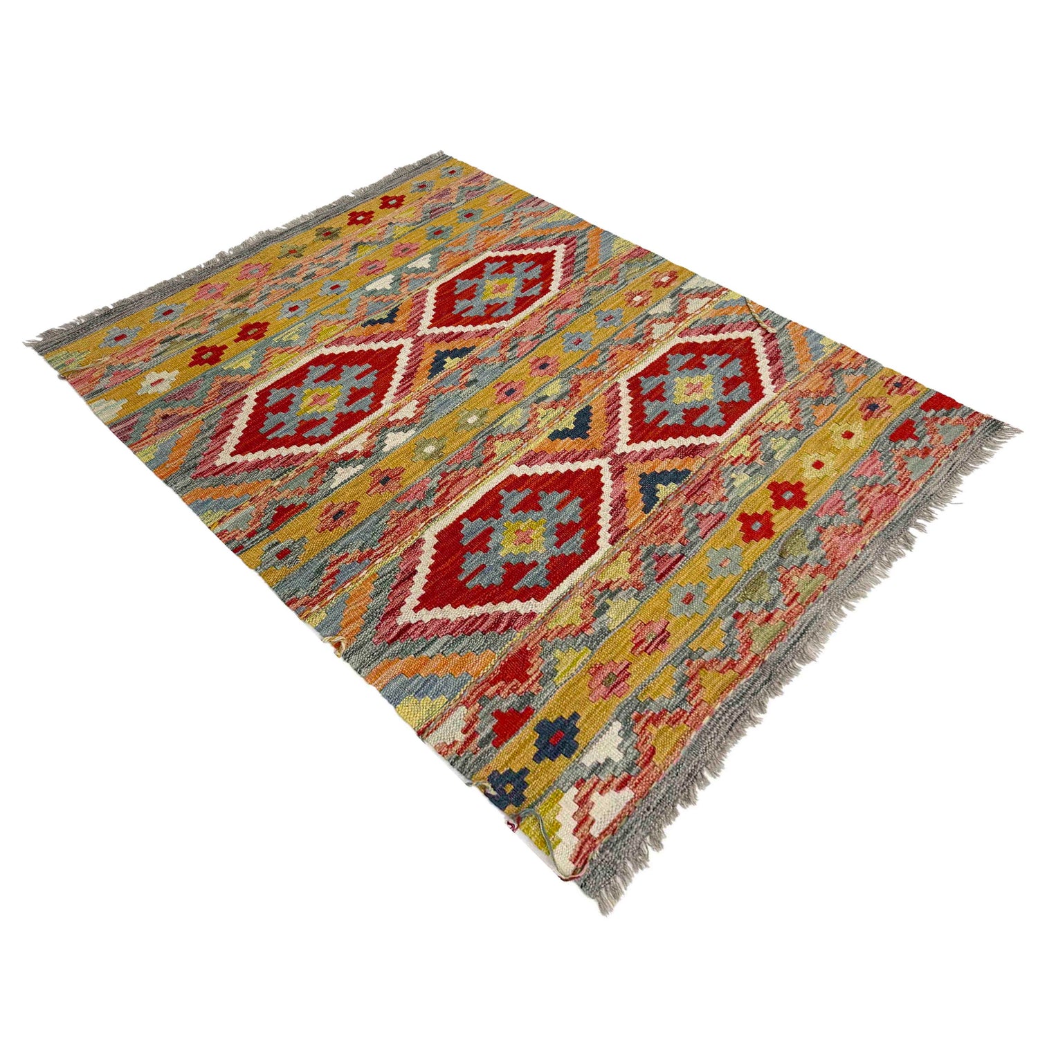 Small Size Chobi Kilim 3' 4" x 4' 9" ft / 102 x 146 cm - No. Y39159