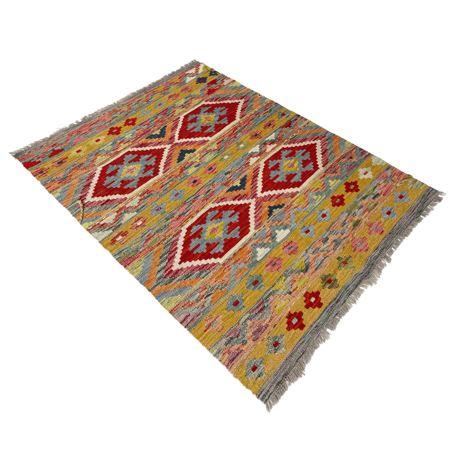 Small Size Chobi Kilim 3' 4" x 4' 9" ft / 102 x 146 cm - No. Y39159