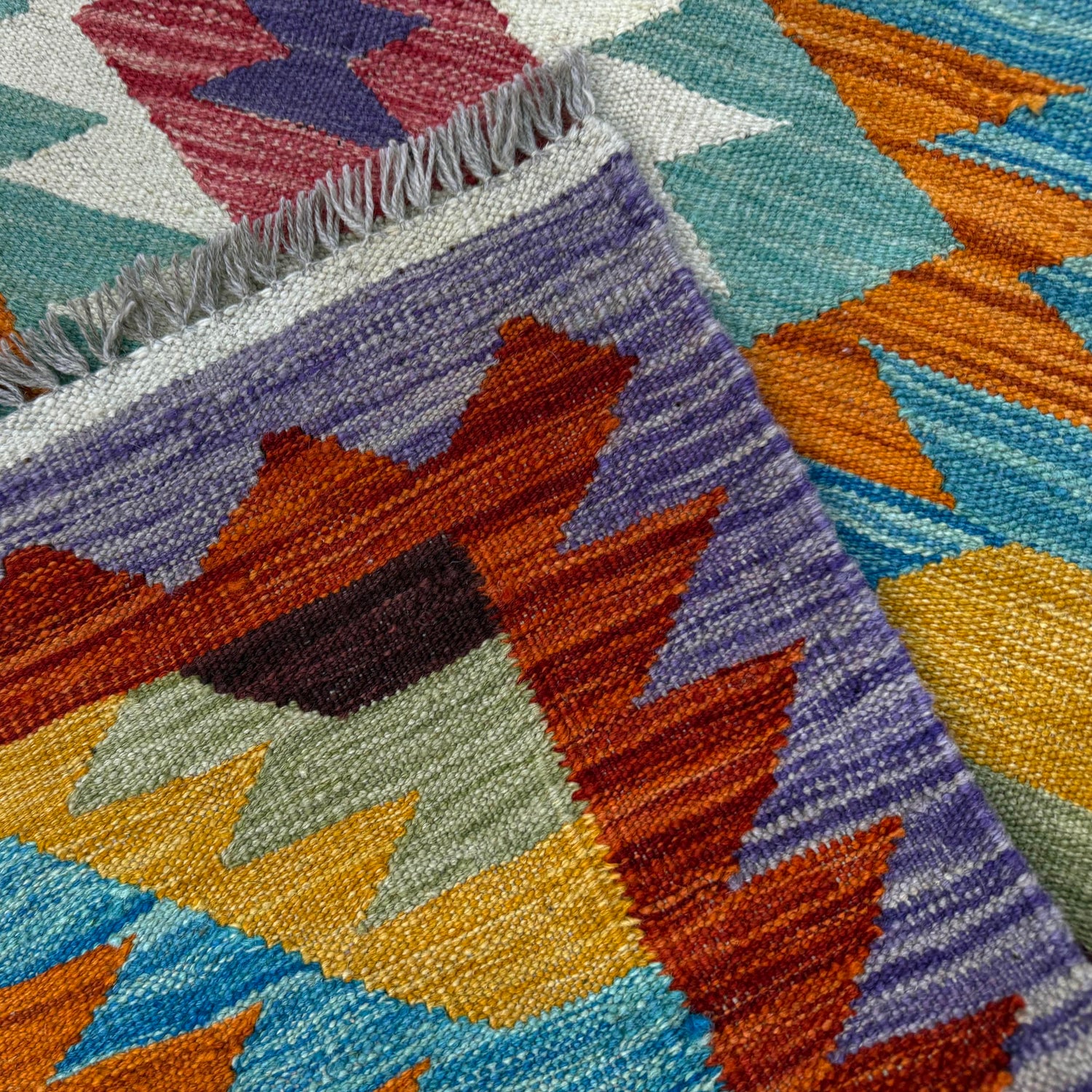 Hand Knotted Flatweave Kilim 2' 6" x 4' 3" ft / 75 x 130 cm - No. Y39161