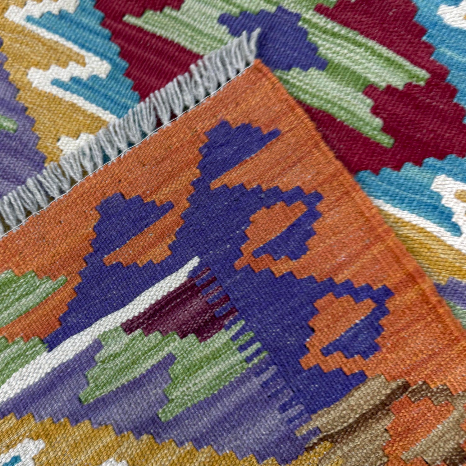 Handmade Afghan Vegetable Kilim 2' 6" x 4' 3" ft / 77 x 130 cm - No. Y39162