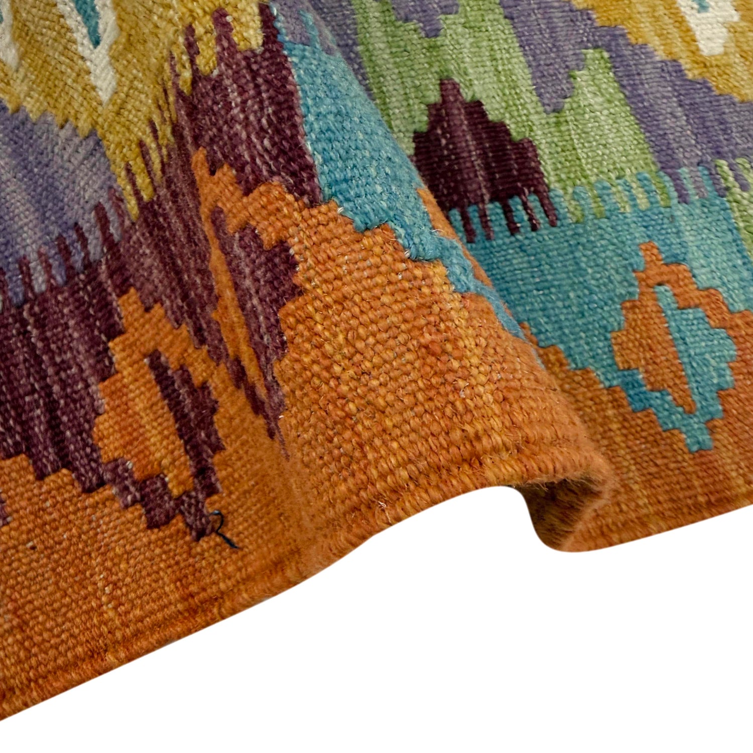 Handmade Afghan Vegetable Kilim 2' 6" x 4' 3" ft / 77 x 130 cm - No. Y39162