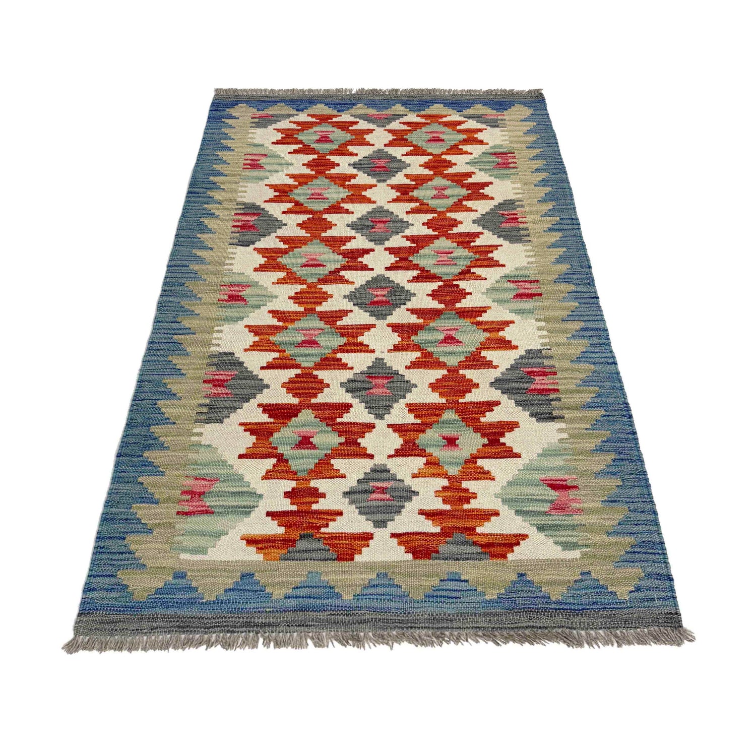 Hand Made Afghan Kilim 2' 7" x 4' 3" ft / 79 x 129 cm - No. Y39164