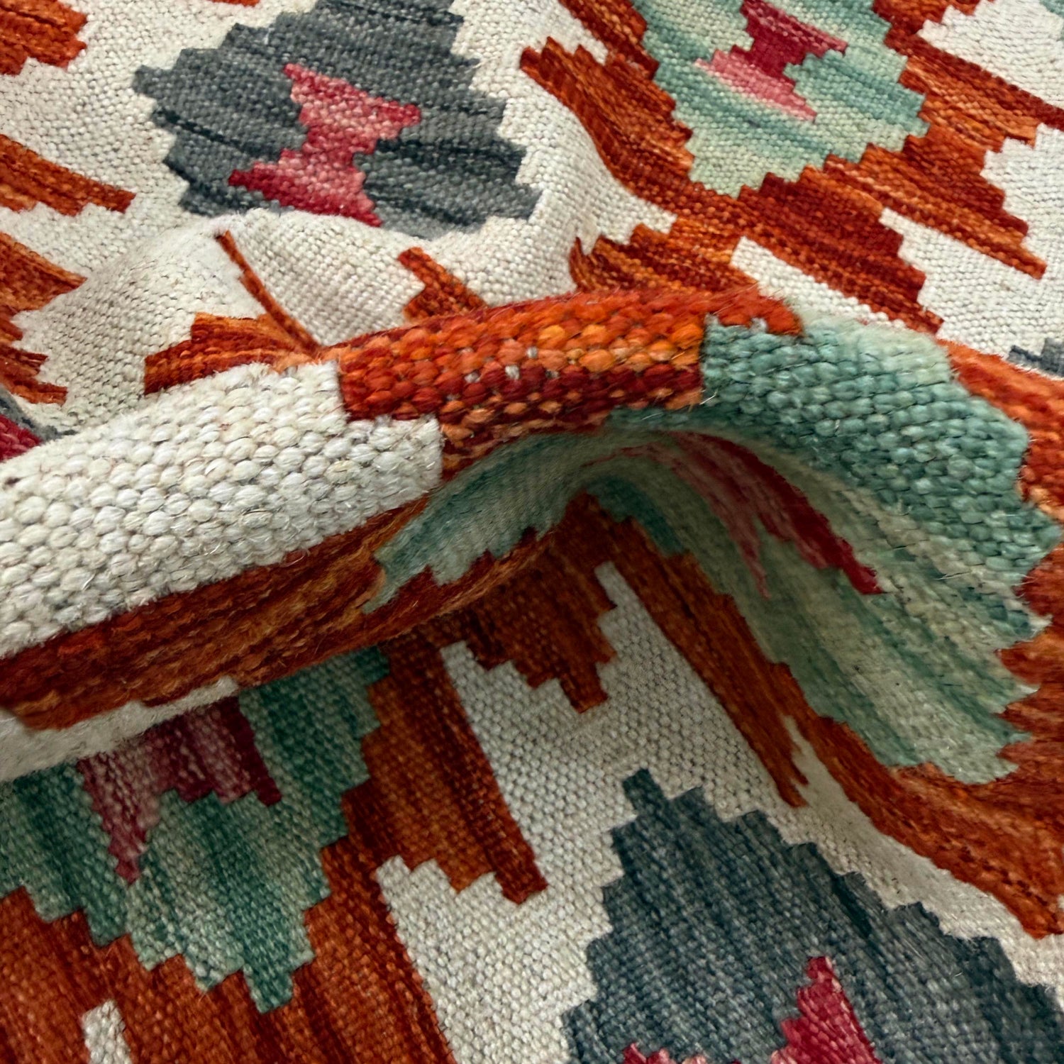 Hand Made Afghan Kilim 2' 7" x 4' 3" ft / 79 x 129 cm - No. Y39164