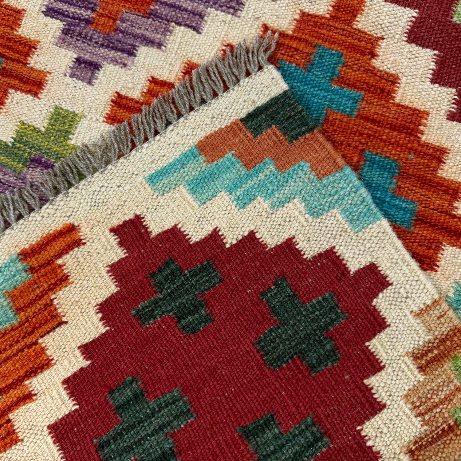 Hand Knotted Flatweave Kilim 3' 4" x 5' 0" ft / 102 x 152 cm - No. Y39165