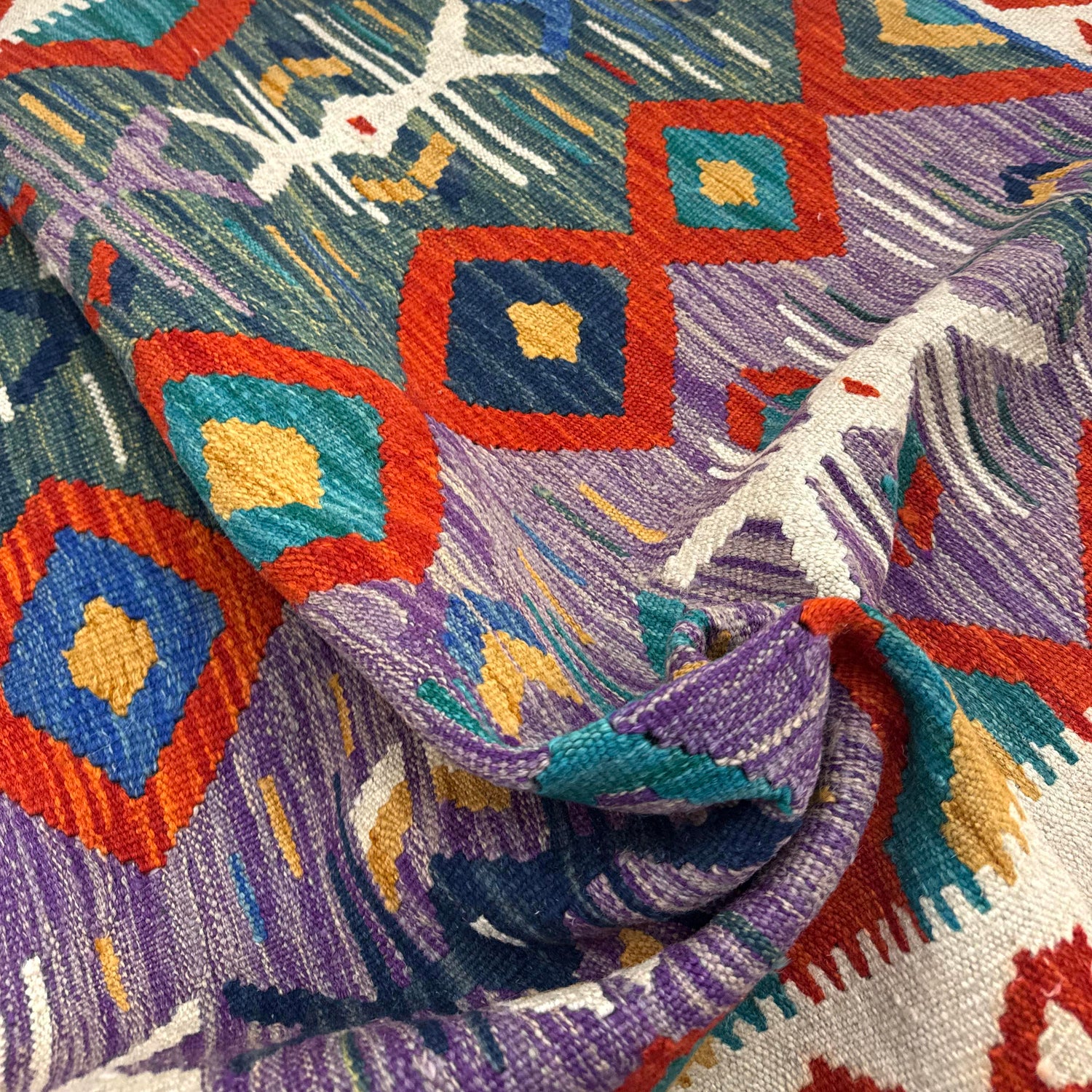 Hand Knotted Flatweave Kilim 3' 2" x 4' 11" ft / 97 x 149 cm - No. Y39167