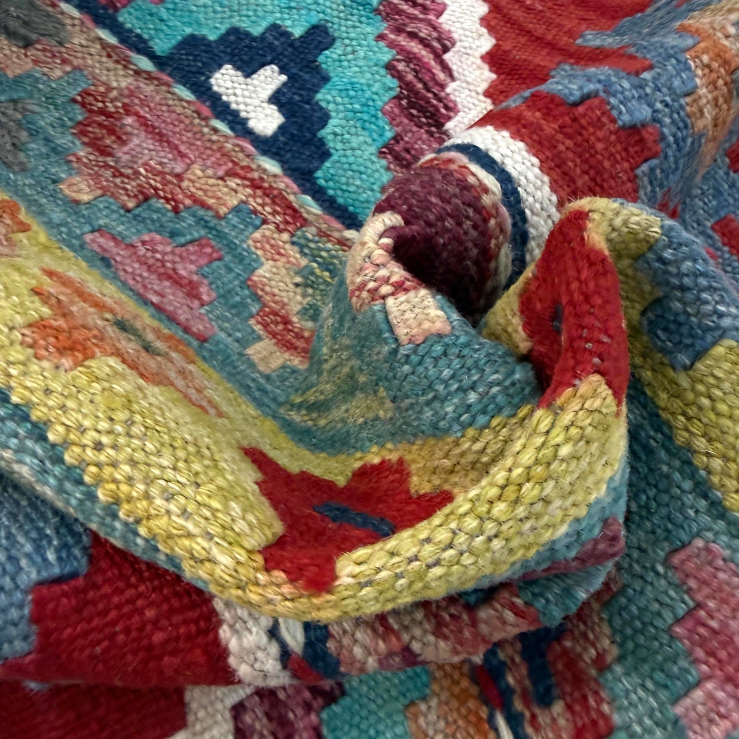 Hand Made Afghan Kilim 3' 4" x 4' 11" ft / 101 x 150 cm - No. Y39169