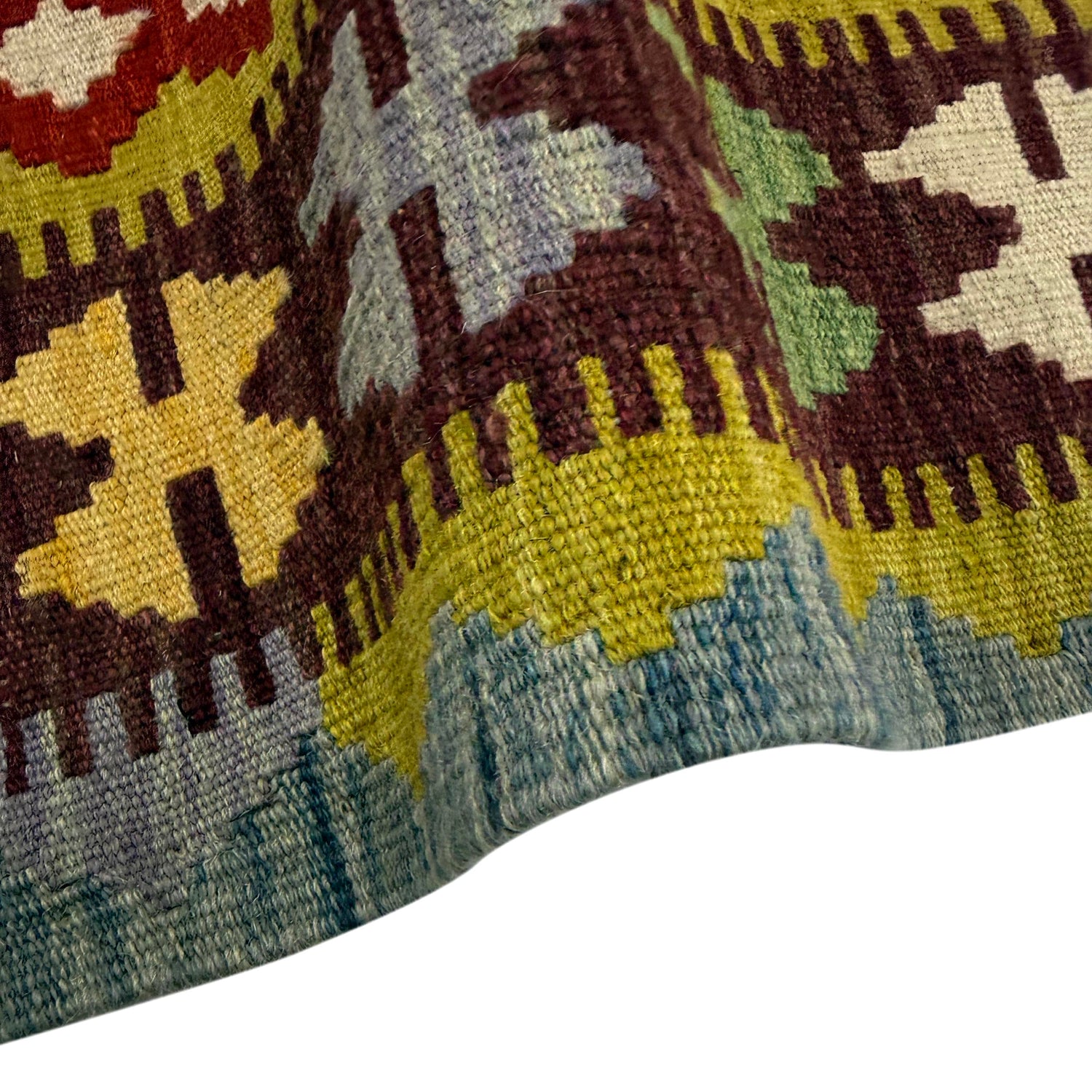 Handmade Afghan Vegetable Kilim 3' 4" x 4' 11" ft / 102 x 149 cm - No. Y39170