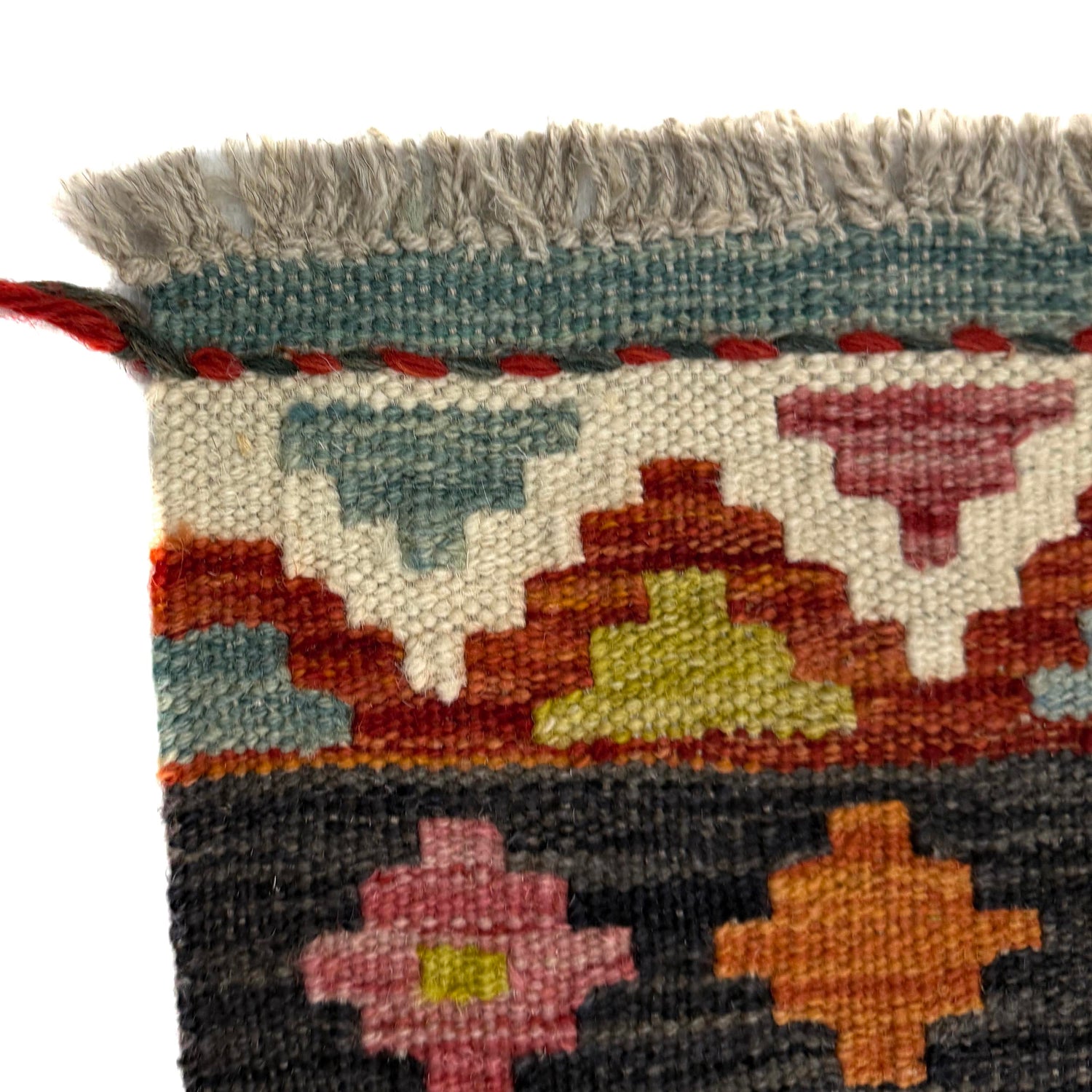 Multi Color ful Flat-Weave Wool Kilim 3' 4" x 4' 11" ft / 101 x 150 cm - No. Y39171