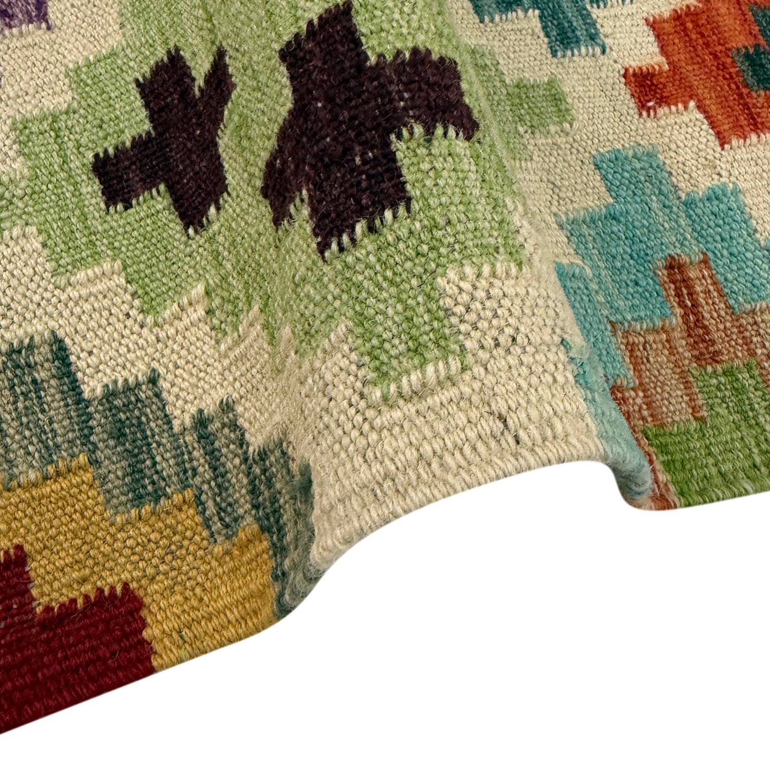 Handmade Vegetable Kilim 3' 4" x 4' 11" ft / 101 x 151 cm - No. Y39172