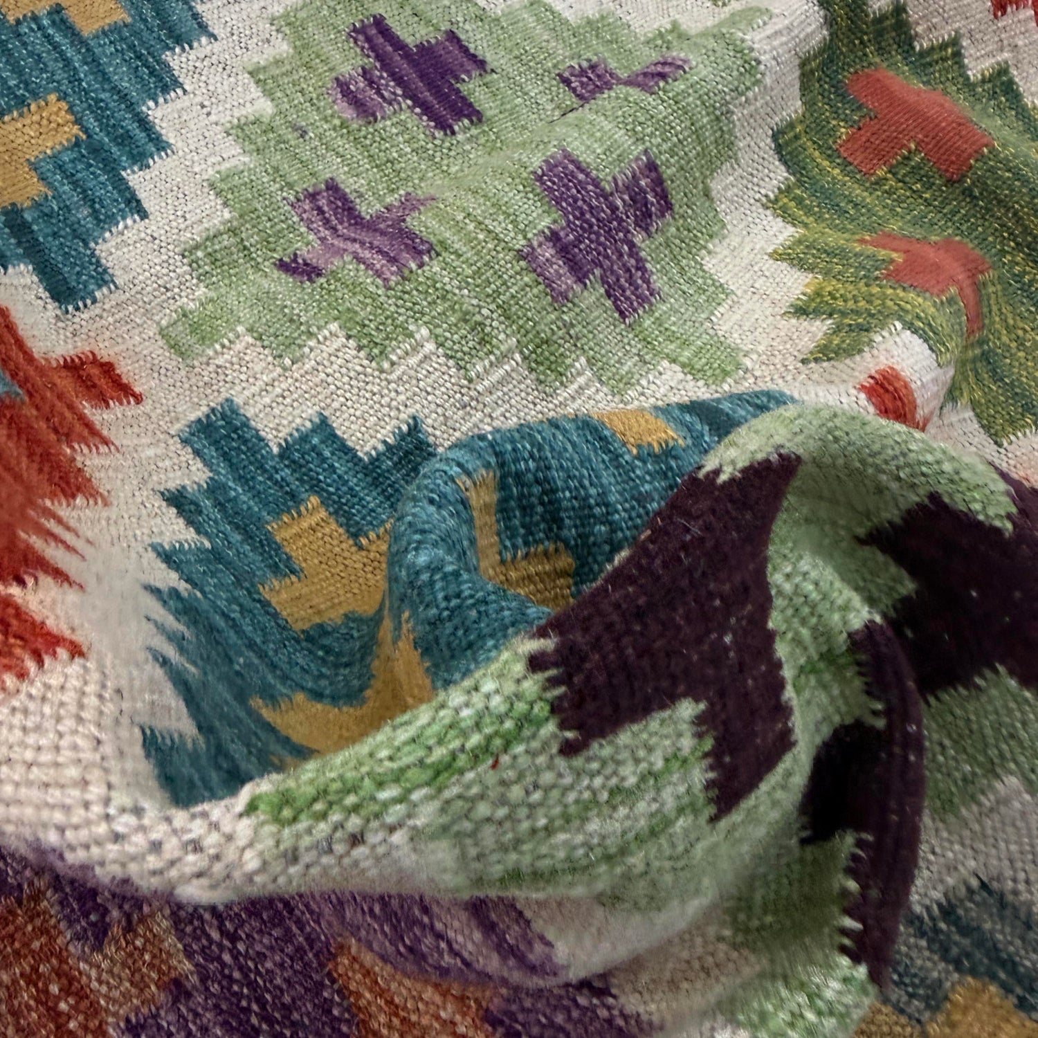 Handmade Vegetable Kilim 3' 4" x 4' 11" ft / 101 x 151 cm - No. Y39172