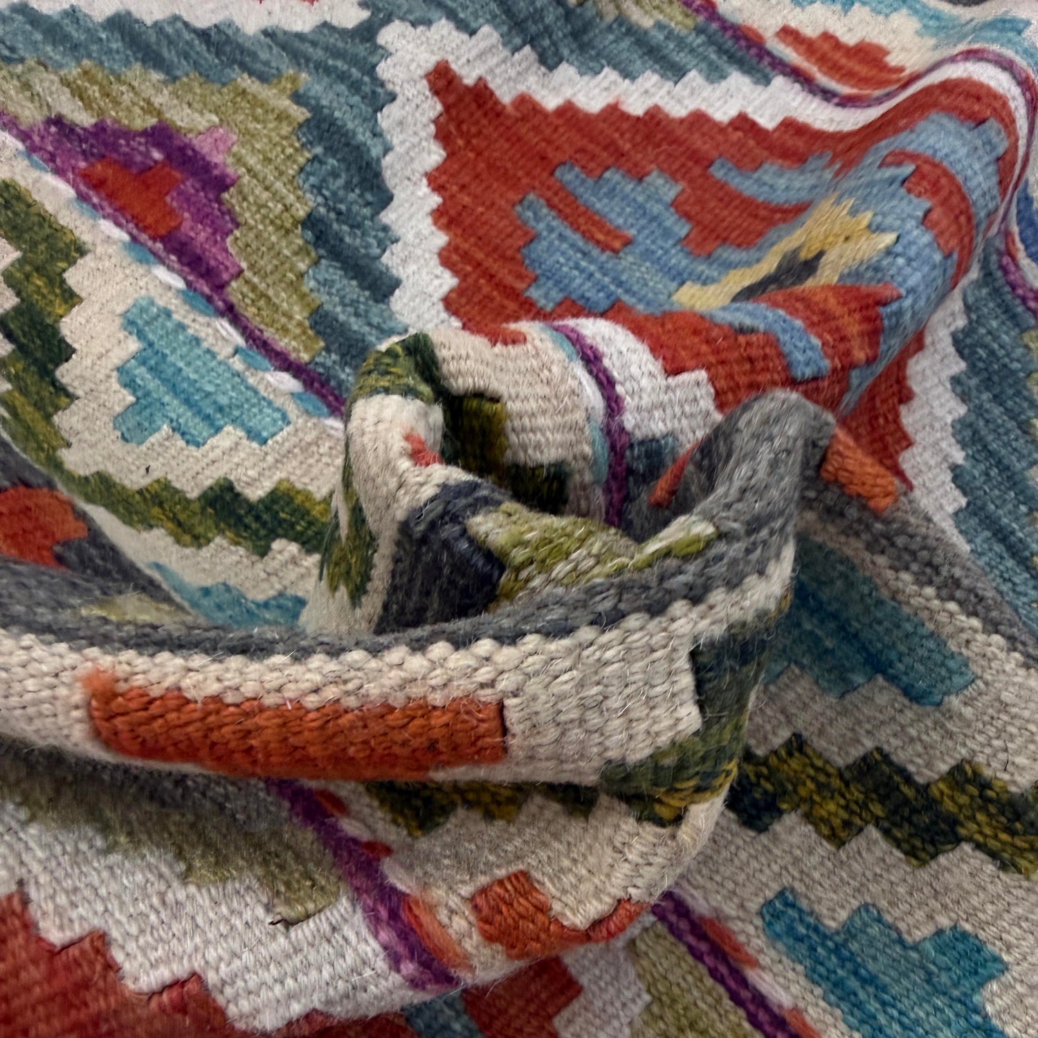 Handmade Vegetable Kelim 3' 3" x 5' 1" ft / 99 x 154 cm - No. Y39173