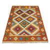 Hand Knotted Afghan Style Kilim 3' 4" x 4' 9" ft / 101 x 146 cm - No. Y39175