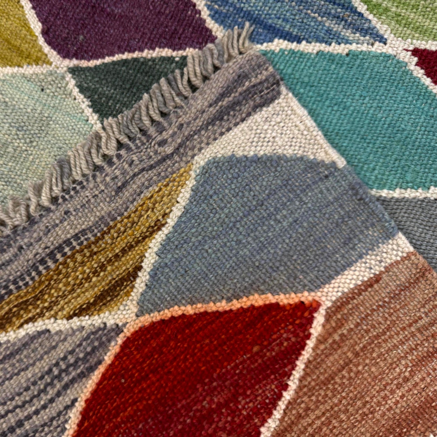 Handmade Turkish Design Wool Kilim 3' 3" x 4' 11" ft / 100 x 150 cm - No. Y39177