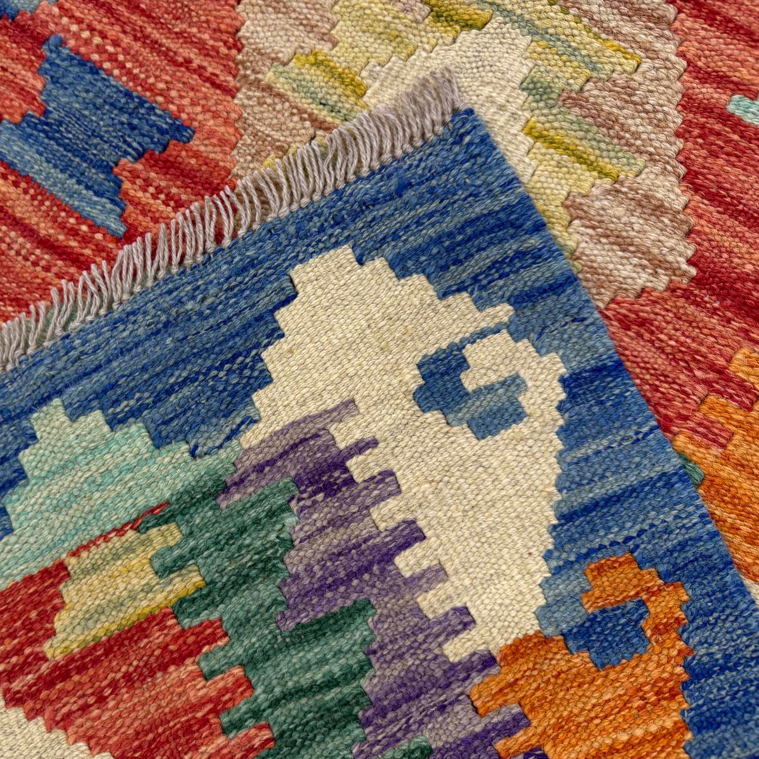Handmade Vegetable Kelim 4' 0" x 5' 10" ft / 123 x 179 cm - No. Y39181