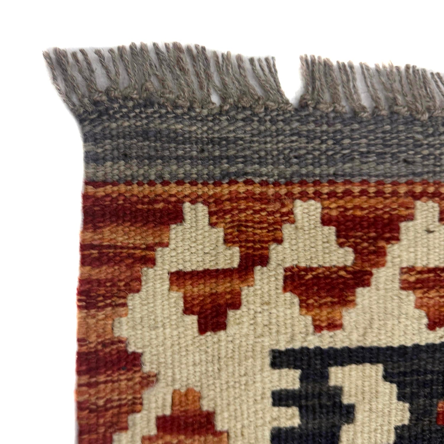 Hand Woven Wool Kelim 4' 2" x 5' 10" ft / 127 x 177 cm - No. Y39183