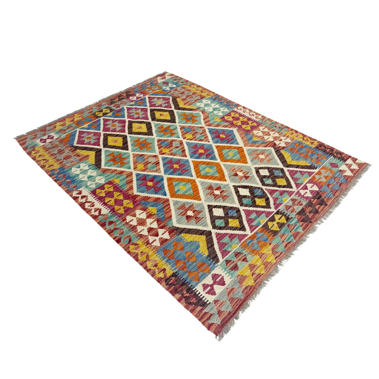 Small Size Chobi Kilim 4' 2" x 5' 9" ft / 126 x 176 cm - No. Y39187