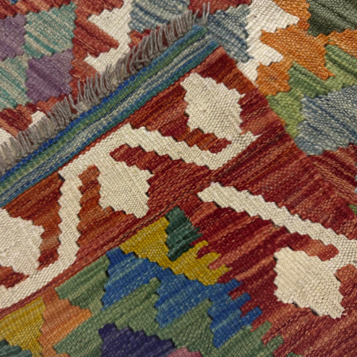 Hand Knotted Flatweave Kilim 4' 2" x 6' 0" ft / 127 x 183 cm - No. Y39189