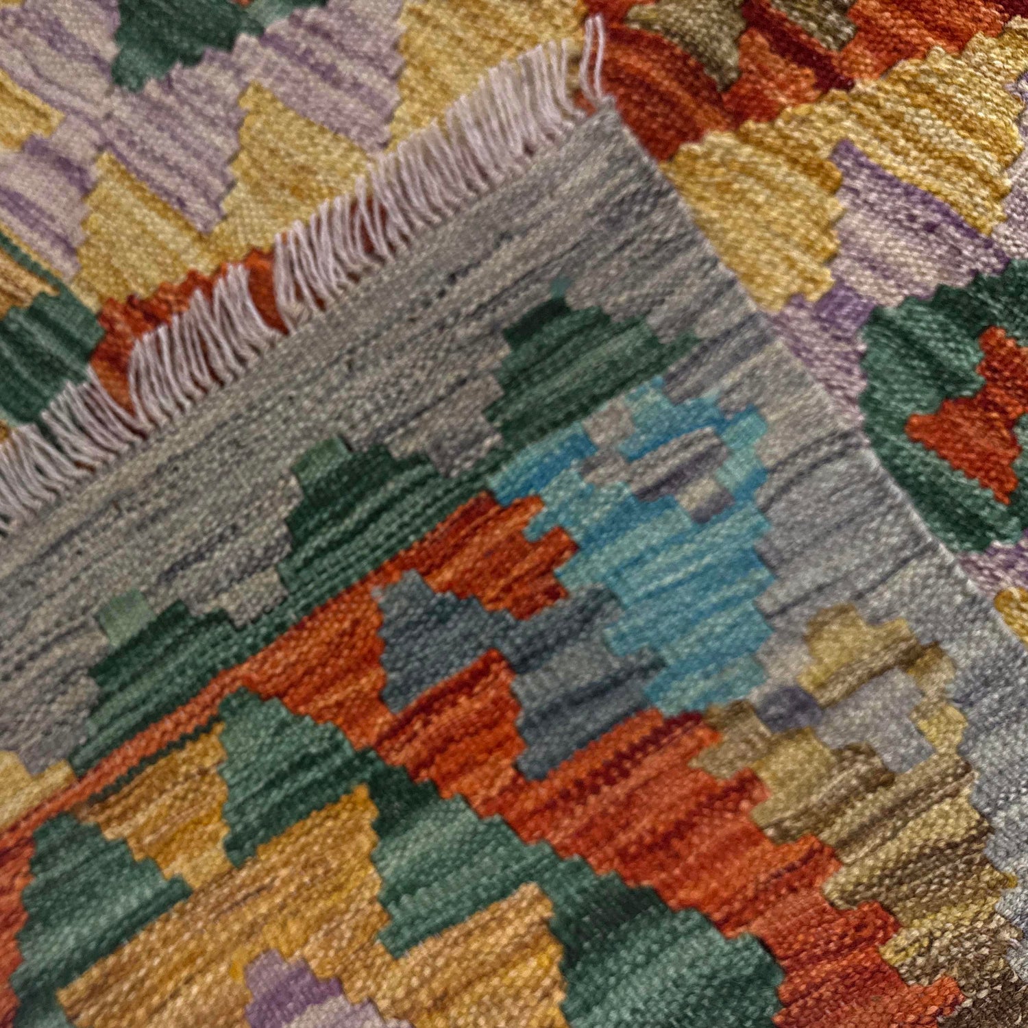 Hand Woven Wool Kelim 5' 7" x 8' 0" ft / 170 x 244 cm - No. Y39191