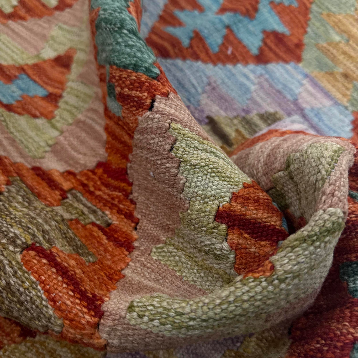Hand Woven Wool Kelim 5' 7" x 8' 0" ft / 170 x 244 cm - No. Y39191