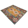 Hand Knotted Flatweave Kilim 6' 2" x 7' 11" ft / 189 x 242 cm - No. Y39194