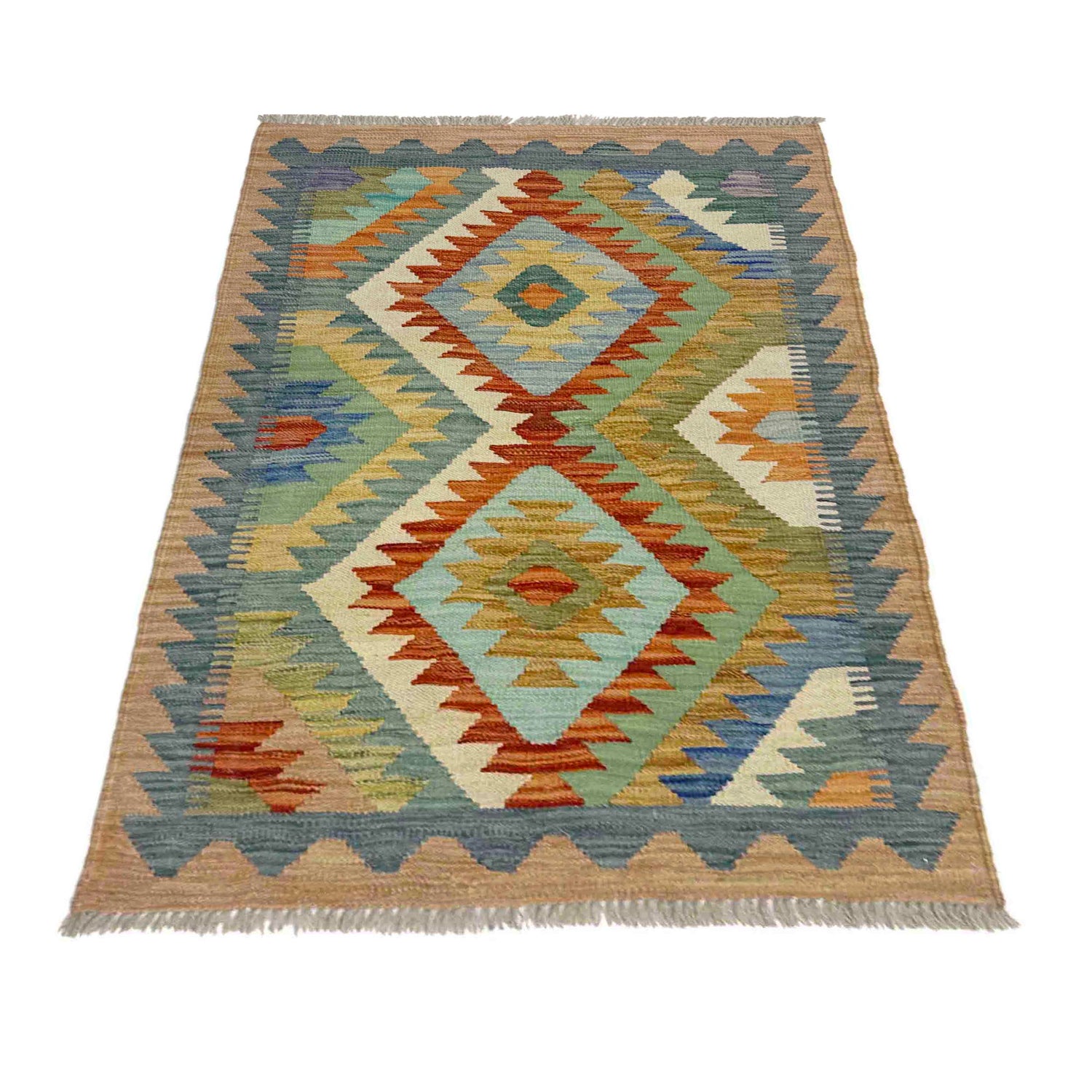 Hand Made Afghan Kilim 2' 7" x 3' 11" ft / 79 x 120 cm - No. Y39196