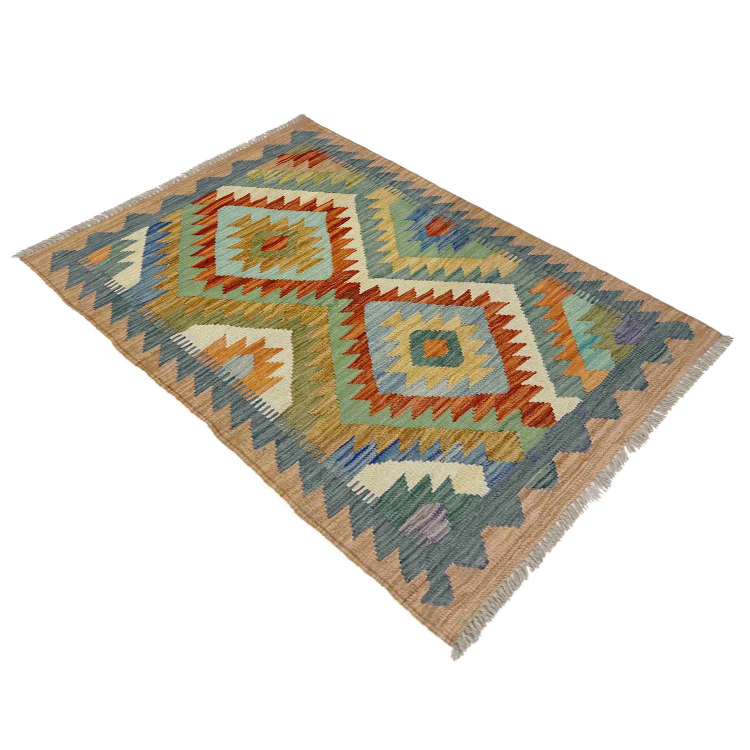 Hand Made Afghan Kilim 2' 7" x 3' 11" ft / 79 x 120 cm - No. Y39196