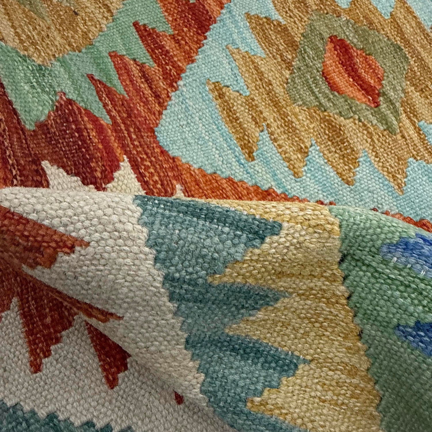 Hand Made Afghan Kilim 2' 7" x 3' 11" ft / 79 x 120 cm - No. Y39196