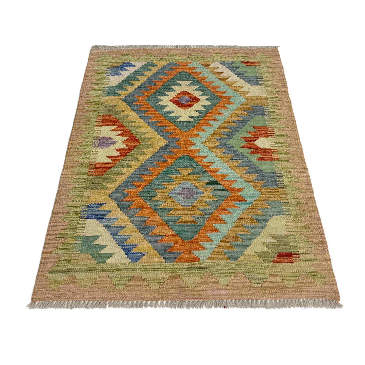 Handmade Vegetable Kilim 2' 8" x 3' 11" ft / 81 x 119 cm - No. Y39198