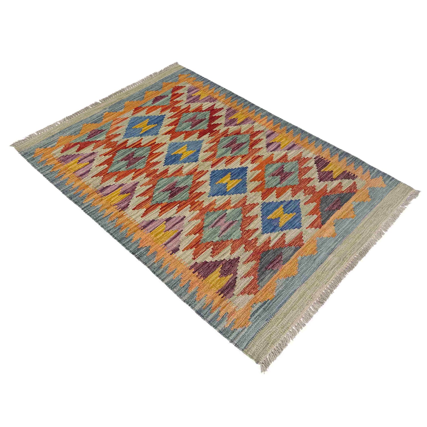 Handmade Vegetable Kelim 2' 8" x 4' 4" ft / 81 x 131 cm - No. Y39199