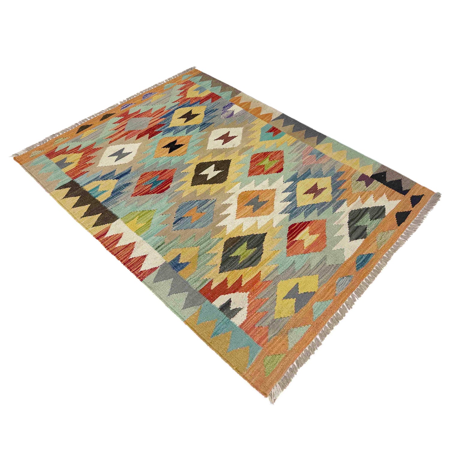 Hand Knotted Afghan Style Kilim 2' 7" x 4' 0" ft / 80 x 122 cm - No. Y39200
