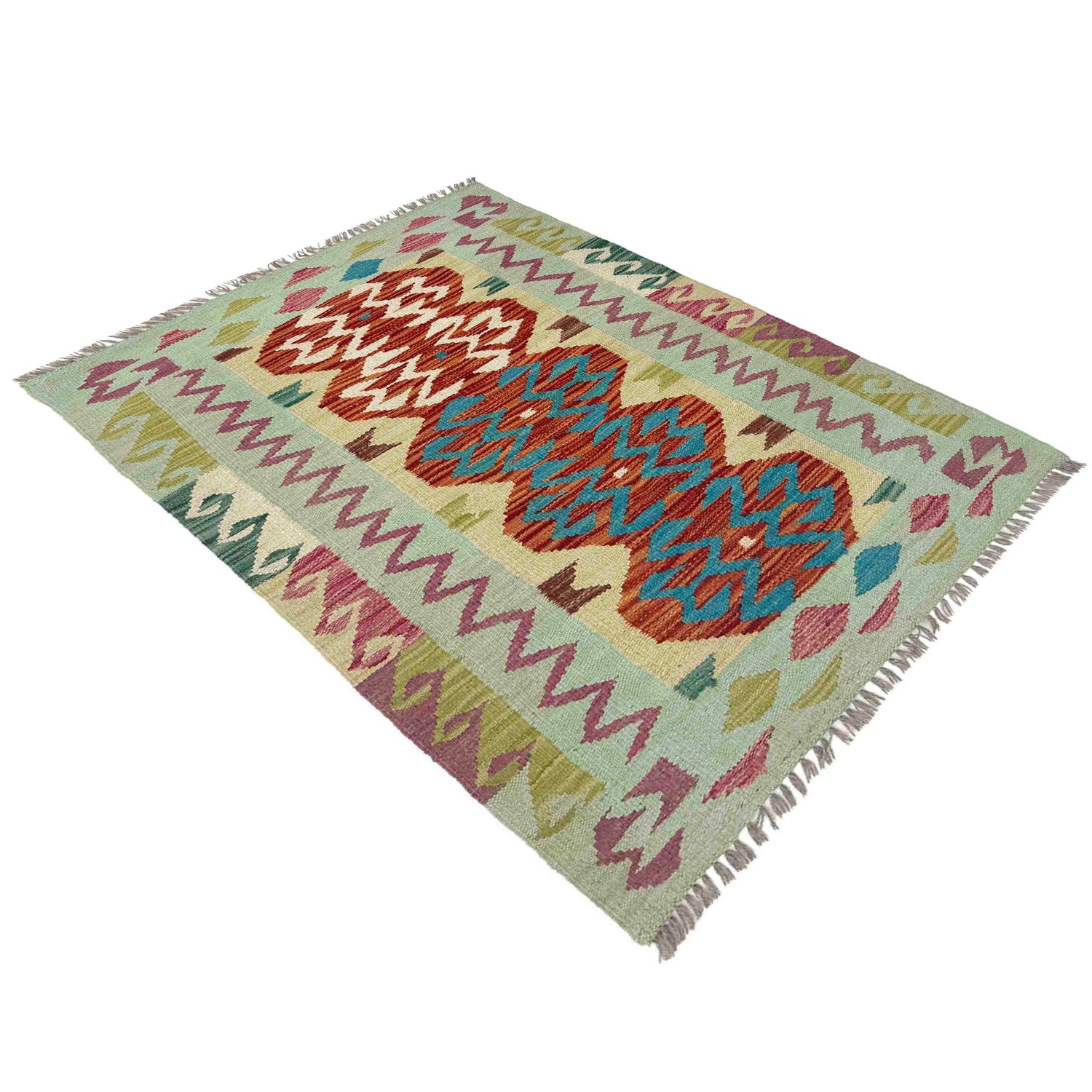 Hand Woven Wool Kelim 2' 7" x 4' 0" ft / 79 x 121 cm - No. Y39201