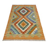 Handmade Turkish Design Wool Kilim 2' 6" x 4' 1" ft / 77 x 125 cm - No. Y39202