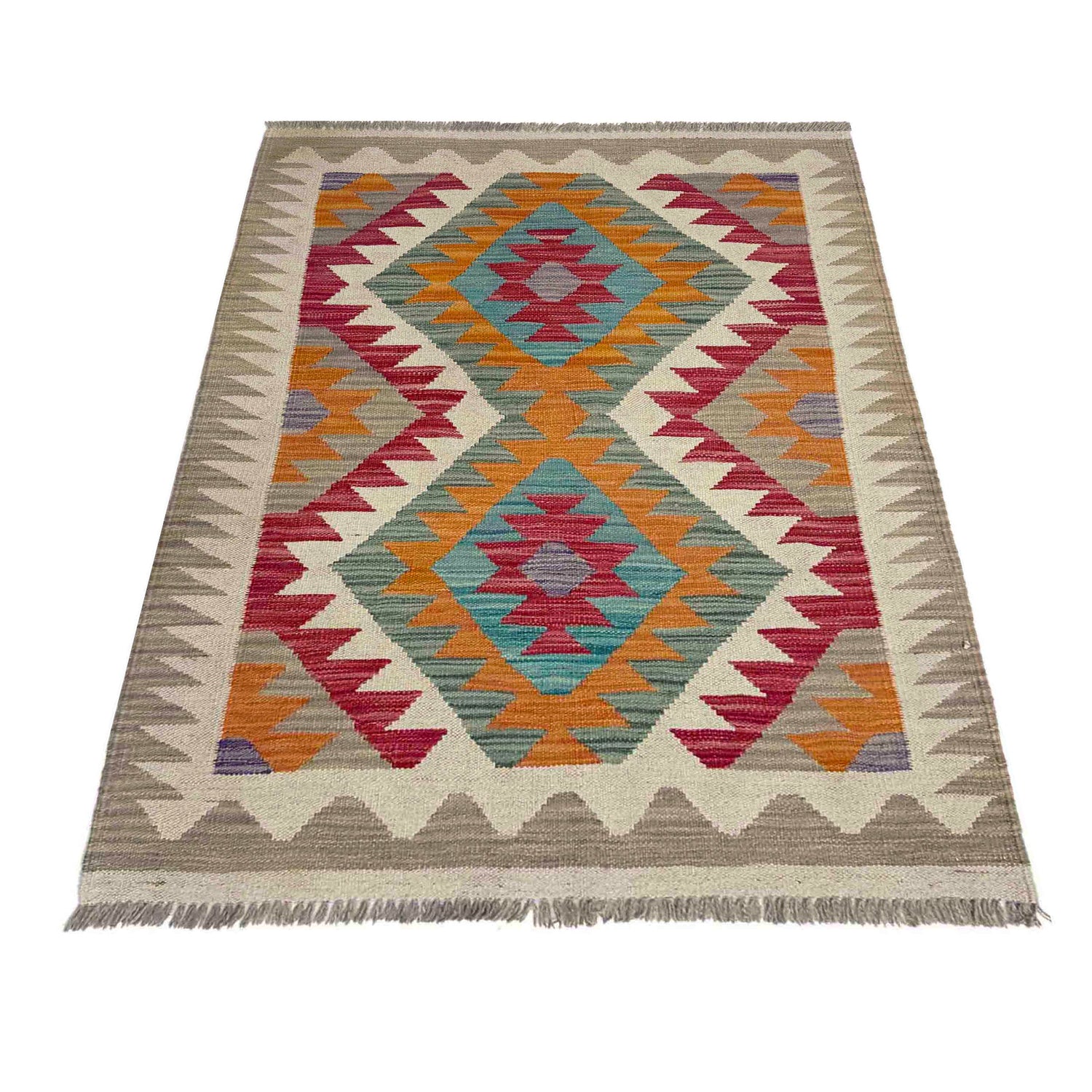 Handmade Afghan Vegetable Kilim 2' 9" x 4' 0" ft / 85 x 123 cm - No. Y39205