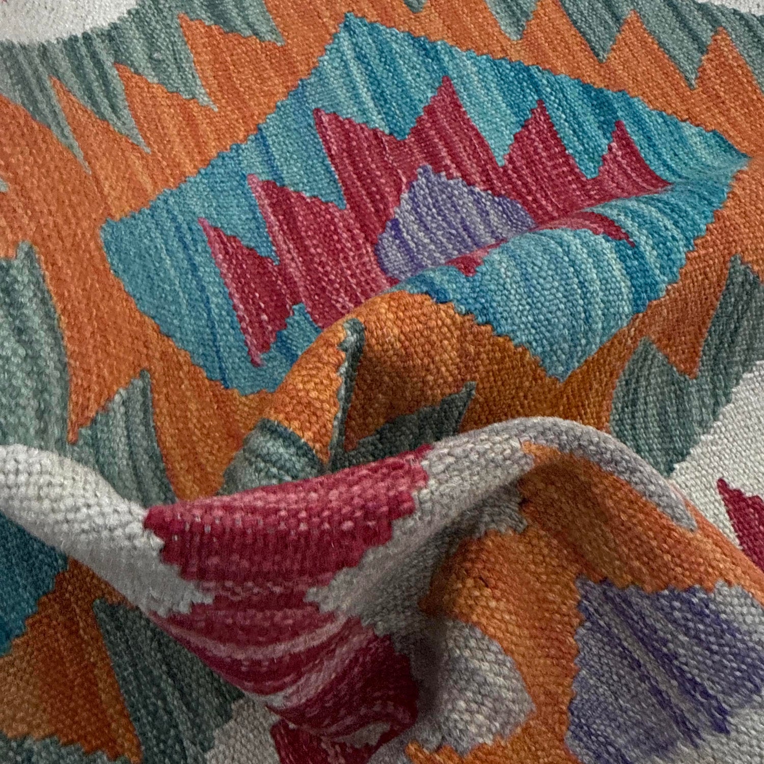 Handmade Afghan Vegetable Kilim 2' 9" x 4' 0" ft / 85 x 123 cm - No. Y39205