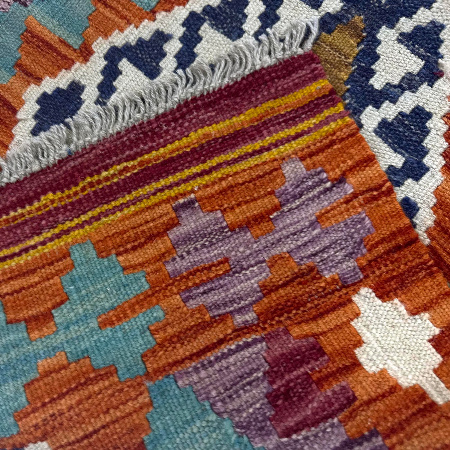 Hand Made Afghan Kilim 2' 1" x 4' 1" ft / 64 x 124 cm - No. Y39206
