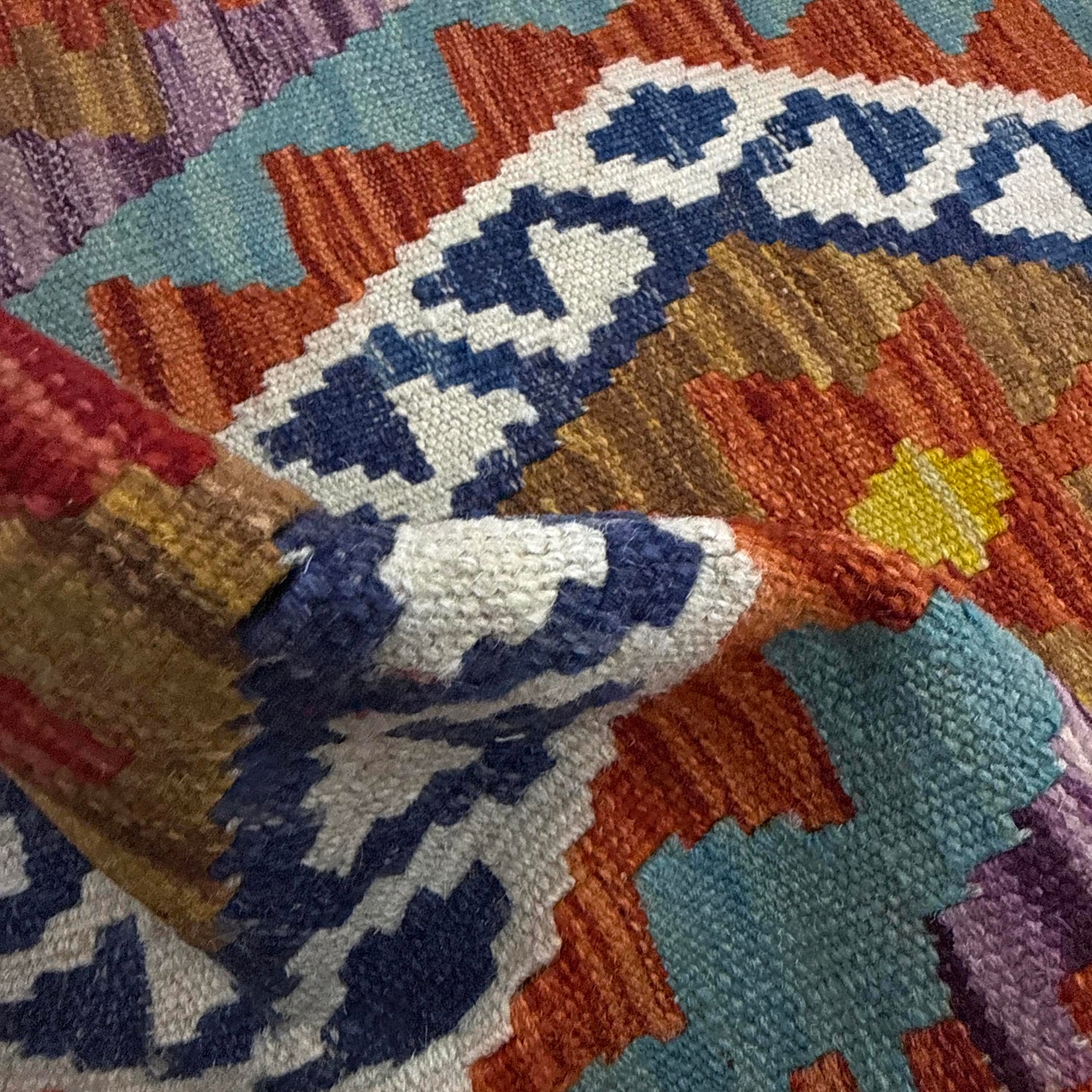 Hand Made Afghan Kilim 2' 1" x 4' 1" ft / 64 x 124 cm - No. Y39206