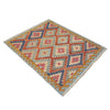 Multi Color ful Flat-Weave Wool Kilim 5' 0" x 6' 9" ft / 152 x 205 cm - No. Y39209