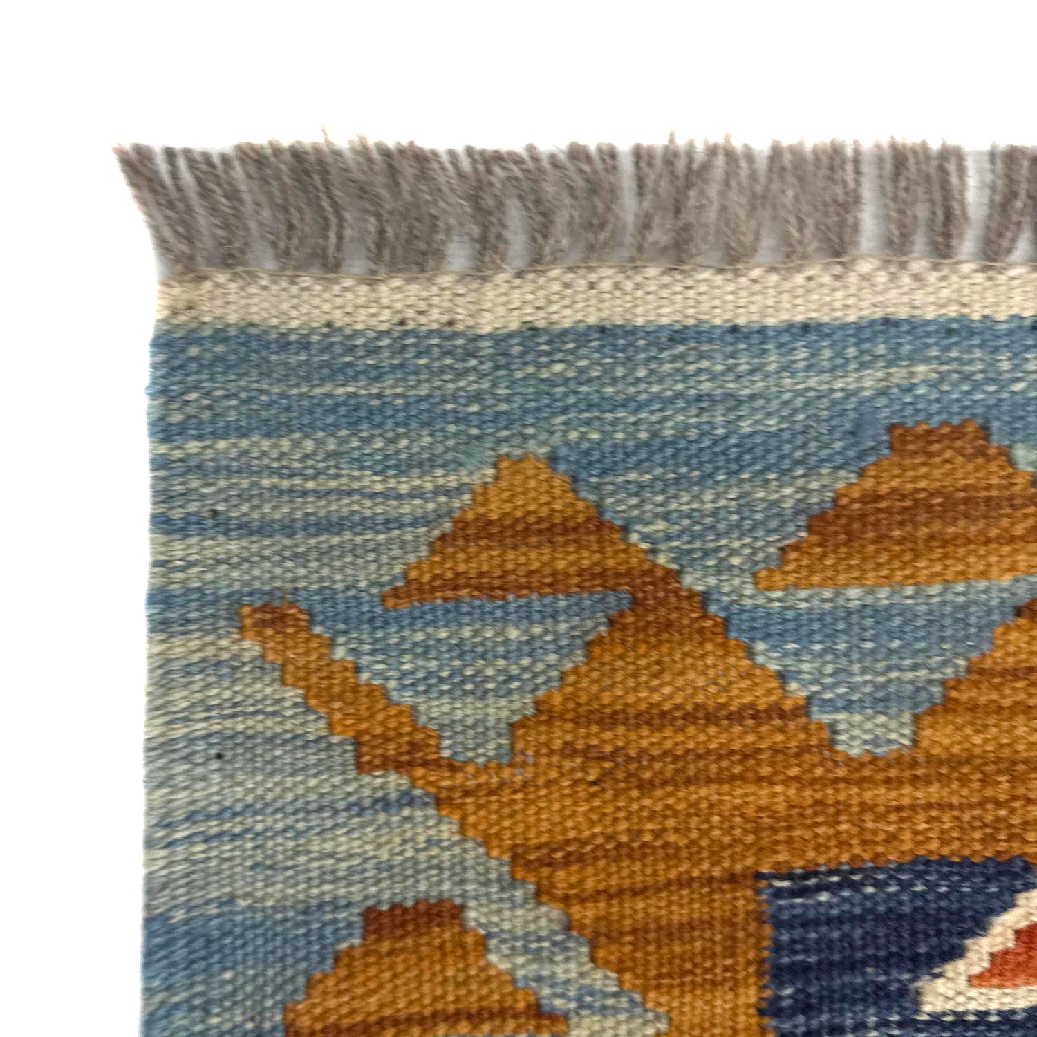 Multi Color ful Flat-Weave Wool Kilim 5' 0" x 6' 9" ft / 152 x 205 cm - No. Y39209