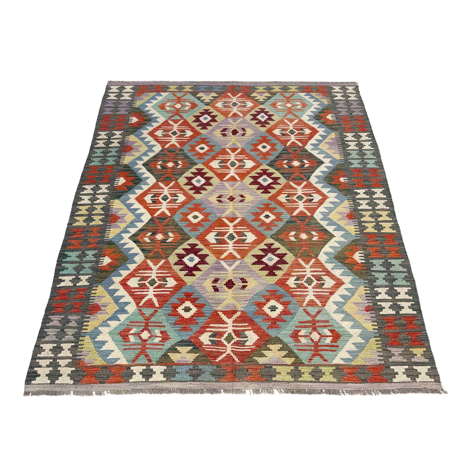 Handmade Vegetable Kilim 4' 11" x 6' 6" ft / 150 x 197 cm - No. Y39210