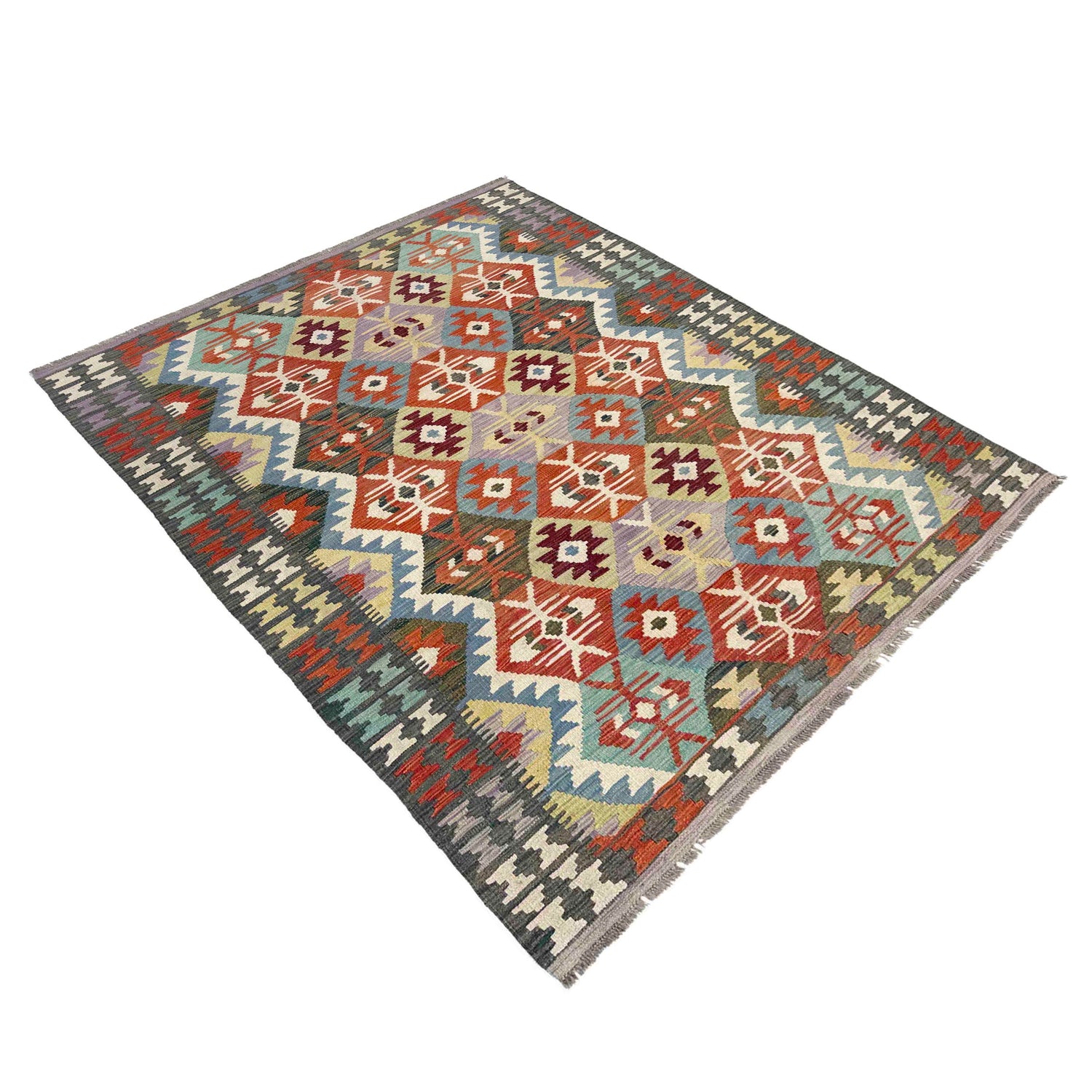 Handmade Vegetable Kilim 4' 11" x 6' 6" ft / 150 x 197 cm - No. Y39210
