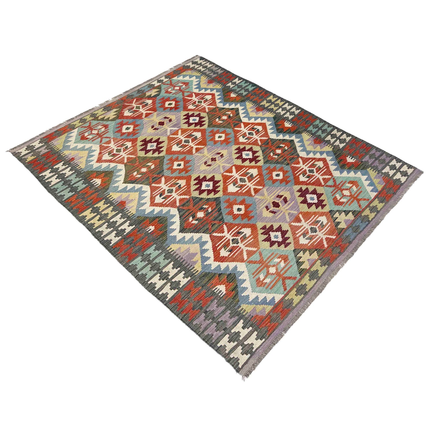 Handmade Vegetable Kilim 4' 11" x 6' 6" ft / 150 x 197 cm - No. Y39210