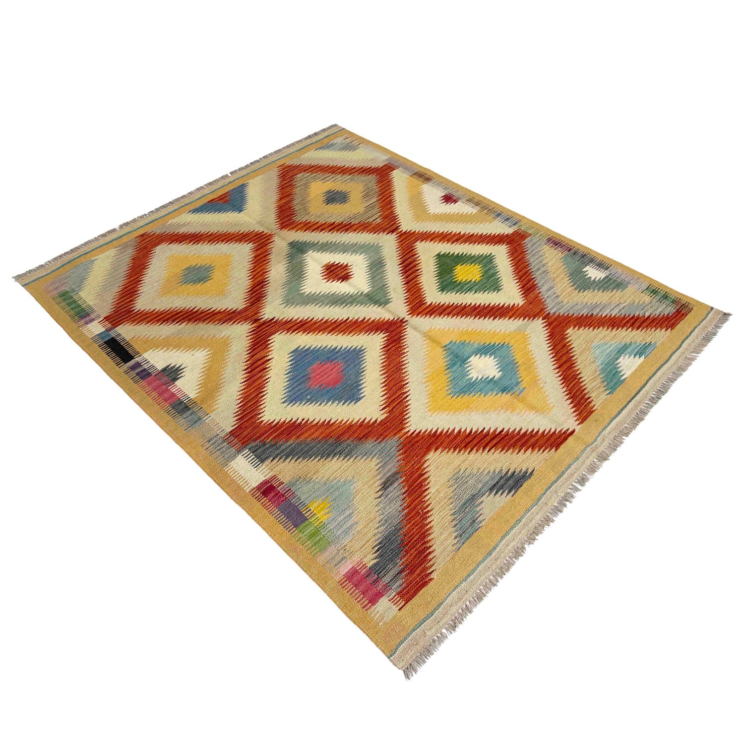 Handmade Vegetable Kelim 4' 11" x 6' 6" ft / 150 x 198 cm - No. Y39211