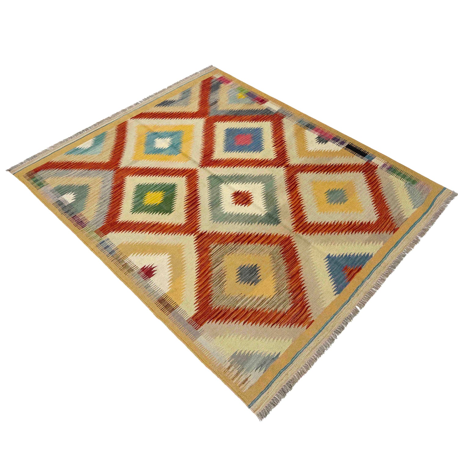 Handmade Vegetable Kelim 4' 11" x 6' 6" ft / 150 x 198 cm - No. Y39211