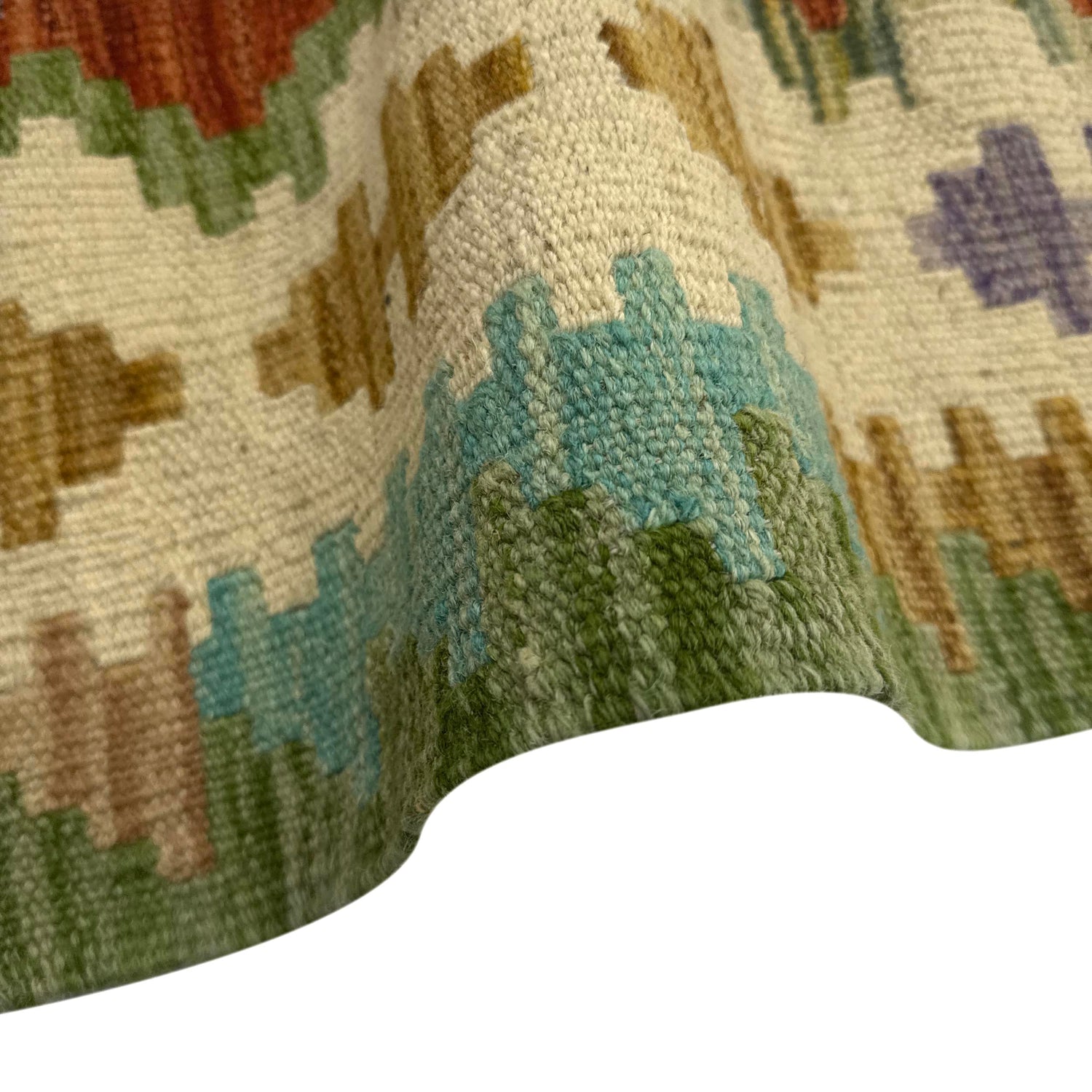 Hand Knotted Afghan Style Kilim 5' 2" x 6' 7" ft / 157 x 200 cm - No. Y39212